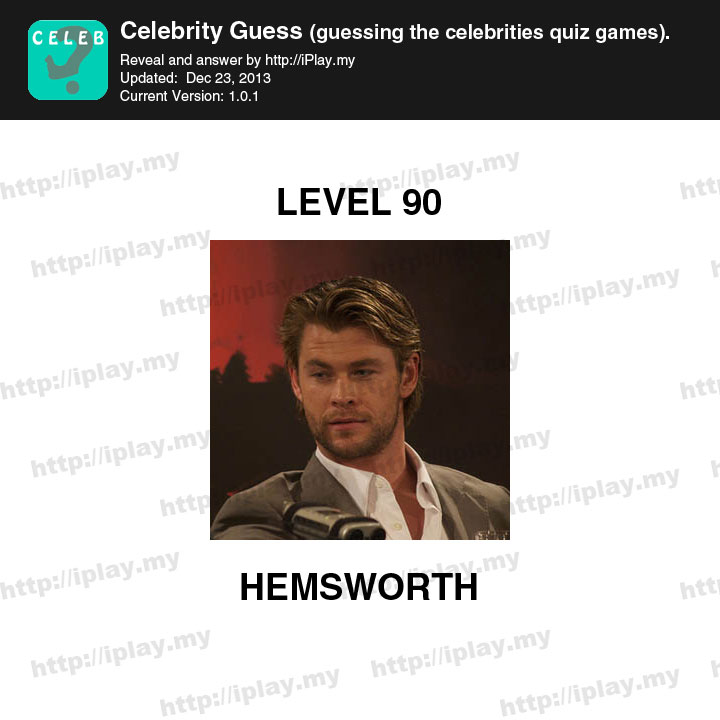 Celebrity Guess Level 90
