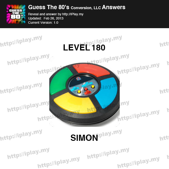 Guess the 80's Level 180