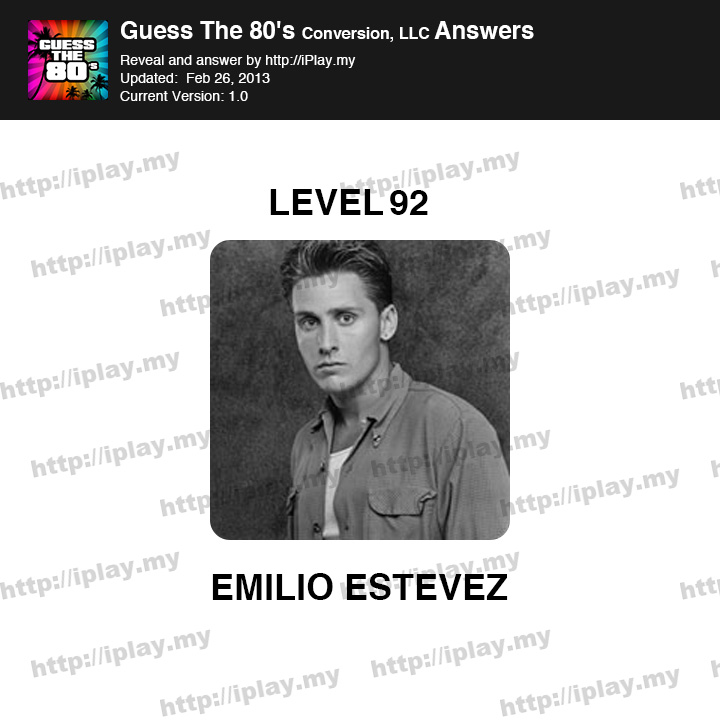 Guess the 80's Level 92