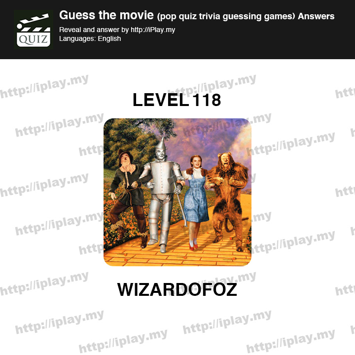 Guess the movie pop quiz Level 118