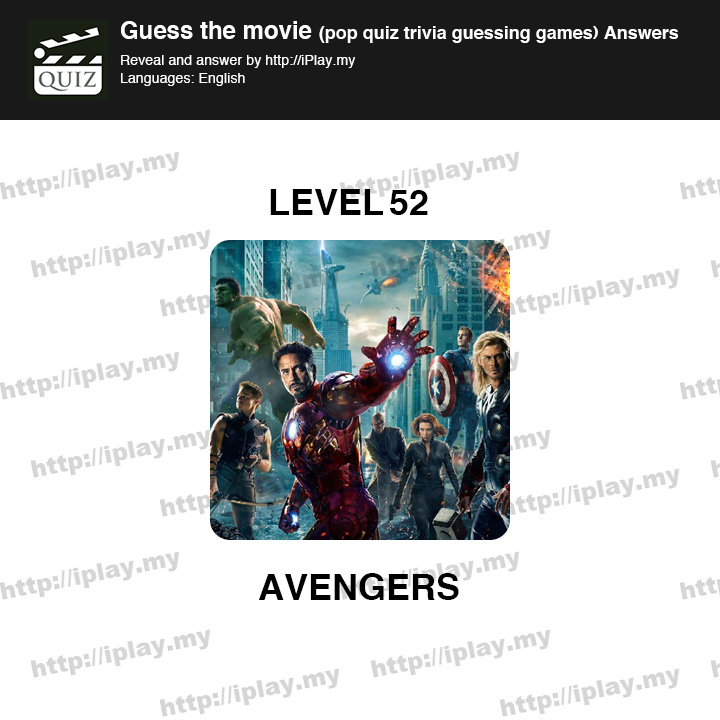 Guess the movie pop quiz Level 52