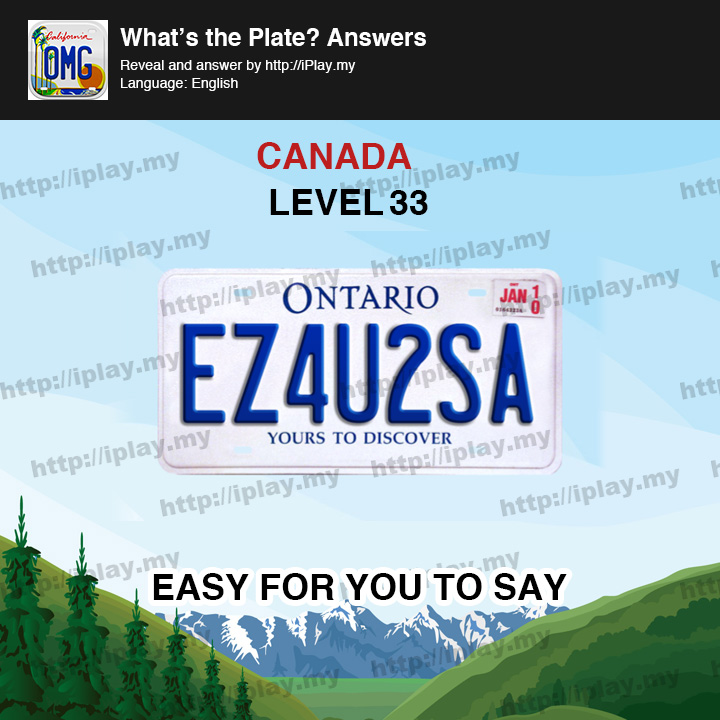 What's the Plate Canada Level 33