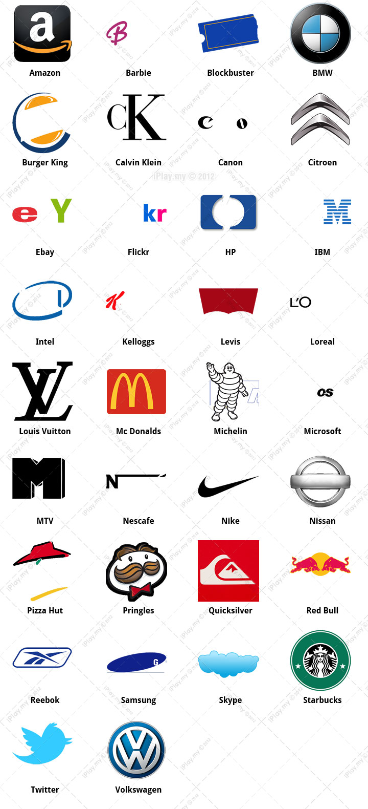 Logo Quiz! - Level 6 Answers 