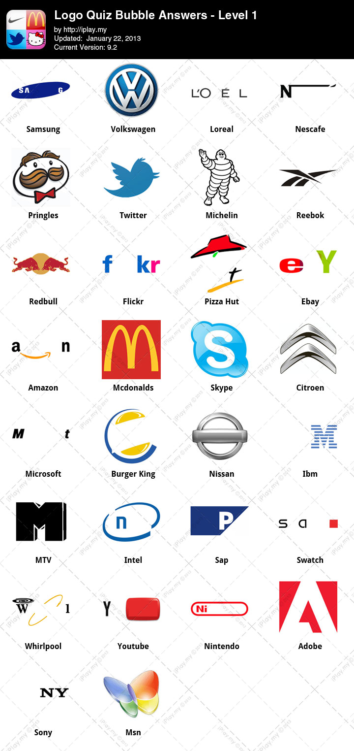 logo quiz answers level 1