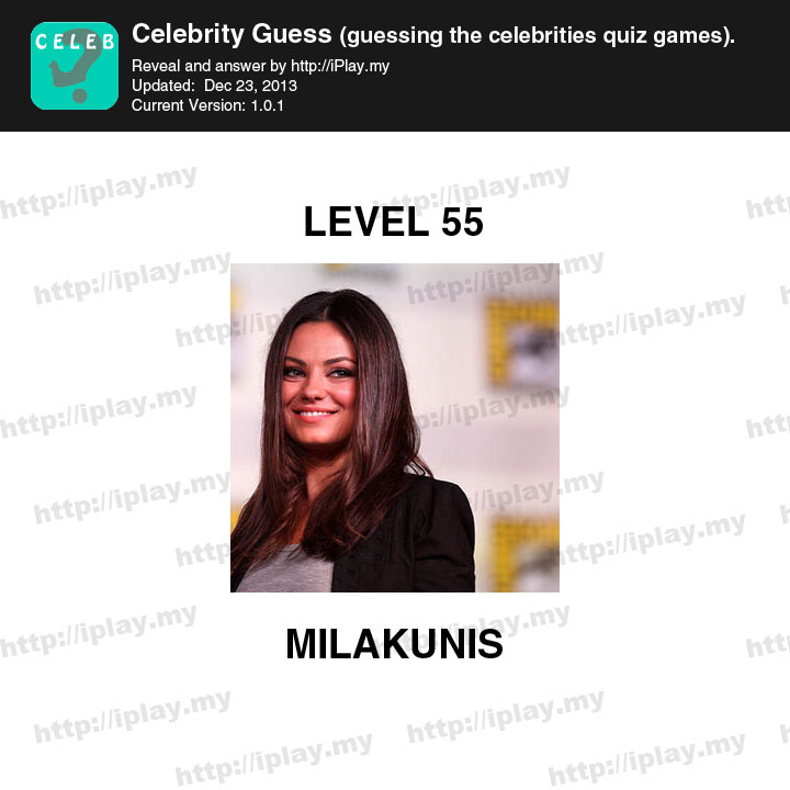 Celebrity Guess Level 55
