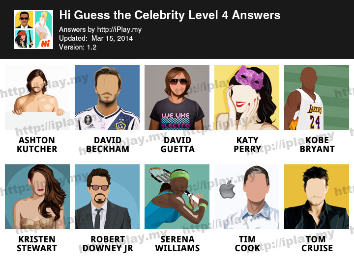 Hi Guess the Celebrity Level 4